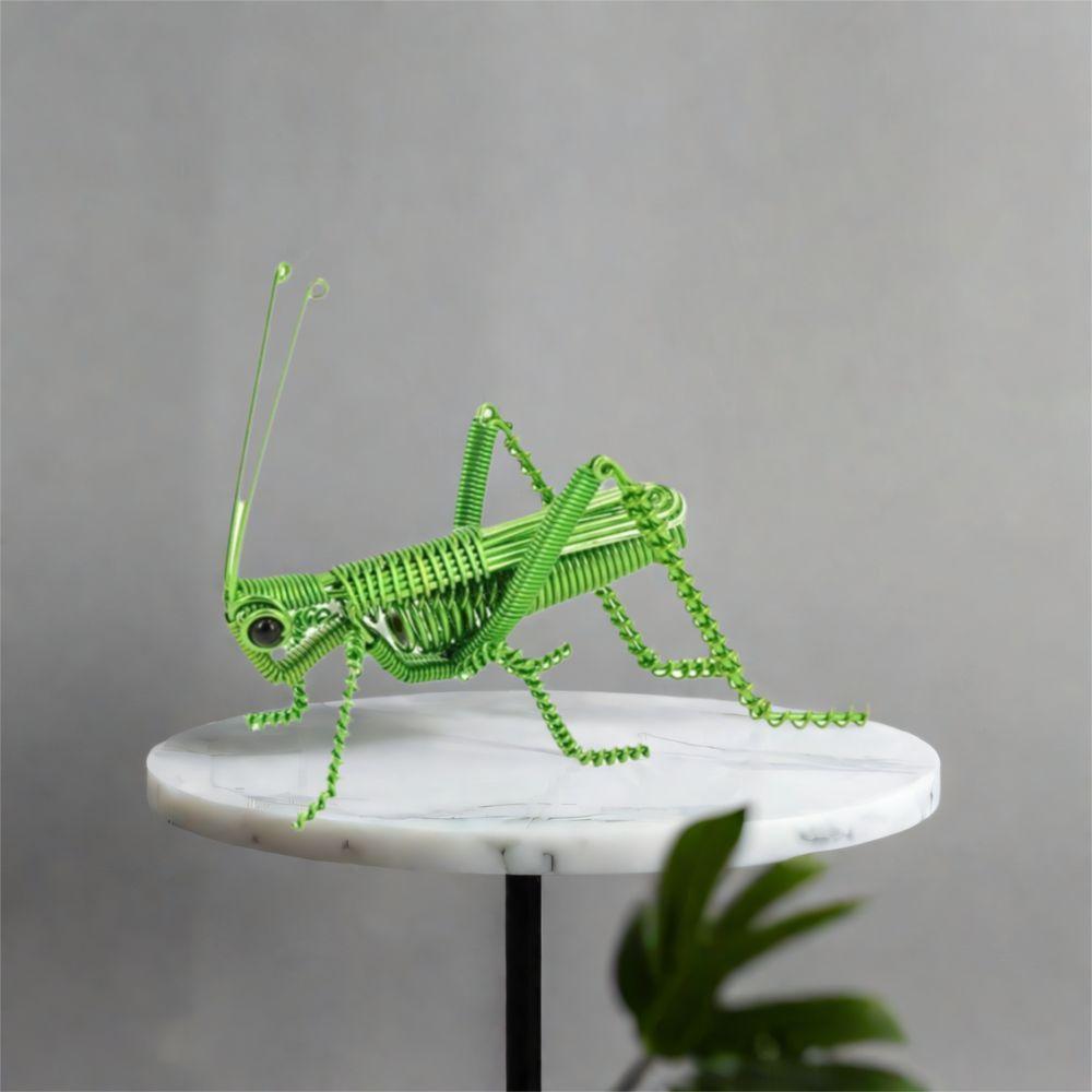 Handmade Ornaments Aluminium Wire Grasshopper Craft Home Decor Handicrafts Artistic Locust Ornament Modern Style Lightweight