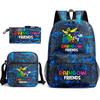 Rainbow Friends Surrounding Backpack Elementary School Student Starry Sky School Bag Three-piece Set