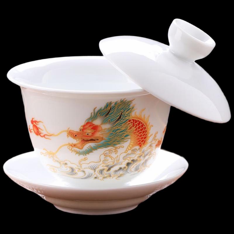 Shangqi Rotating Ceramic Gaiwan Tea Set