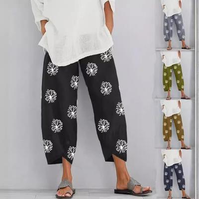 Новые минималистичные женские модные широкие однотонные повседневные брюки в повседневном стиле из хлопка на весну и лето