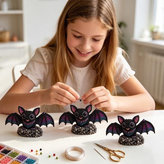 1 Набор 3D Животные из Бусин DIY, Набор для Творчества Животные из Бусин с Инструкциями, Ручная Работа Насекомое Птица Летучая Мышь Сельскохозяйственное Животное Набор для Бисероплетения для Взрослых Новичков