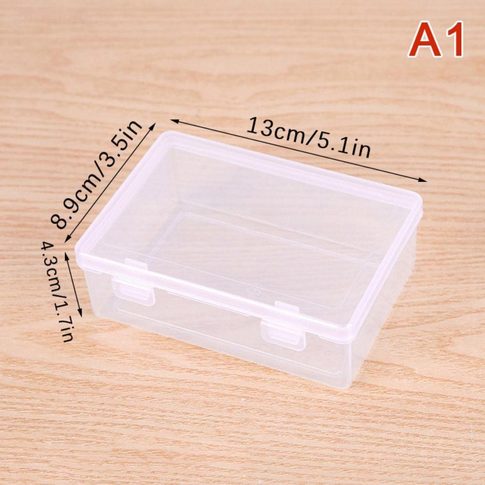 1Pcs Thickened Storage Box Transparent Plastic Case Flip Box  for Pill Jewelery Earrings Cosmetics