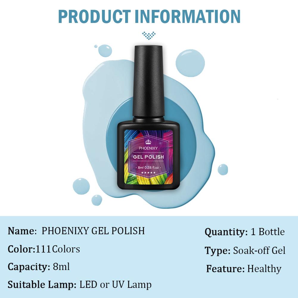 PHOENIXY Набор гелей для ногтей с сушкой ногтей Светодиодная УФ-лампа Сушилка для набора лака для ногтей Долговечная цветная полуперманентная основа для замачивания УФ-светодиодный набор для дизайна ногтей DIY