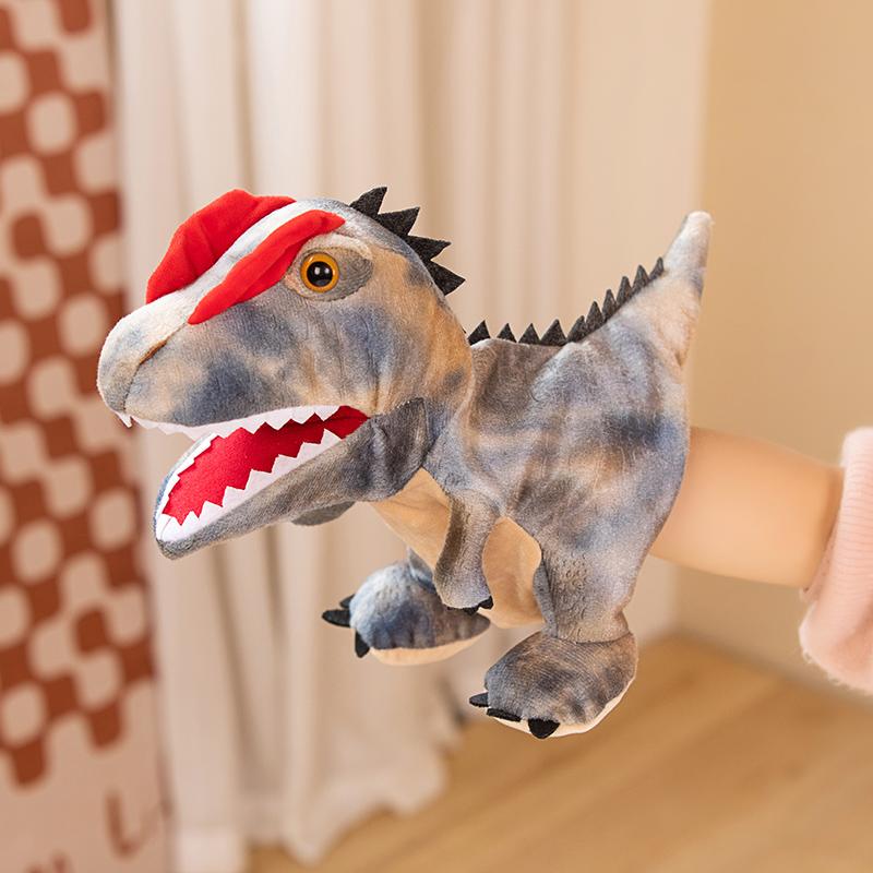 Interactive 11-Style Dinosaur Hand Puppet Soft Plush Role-Play Toys For Kids Educational Storytelling Gloves Birthday Gifts