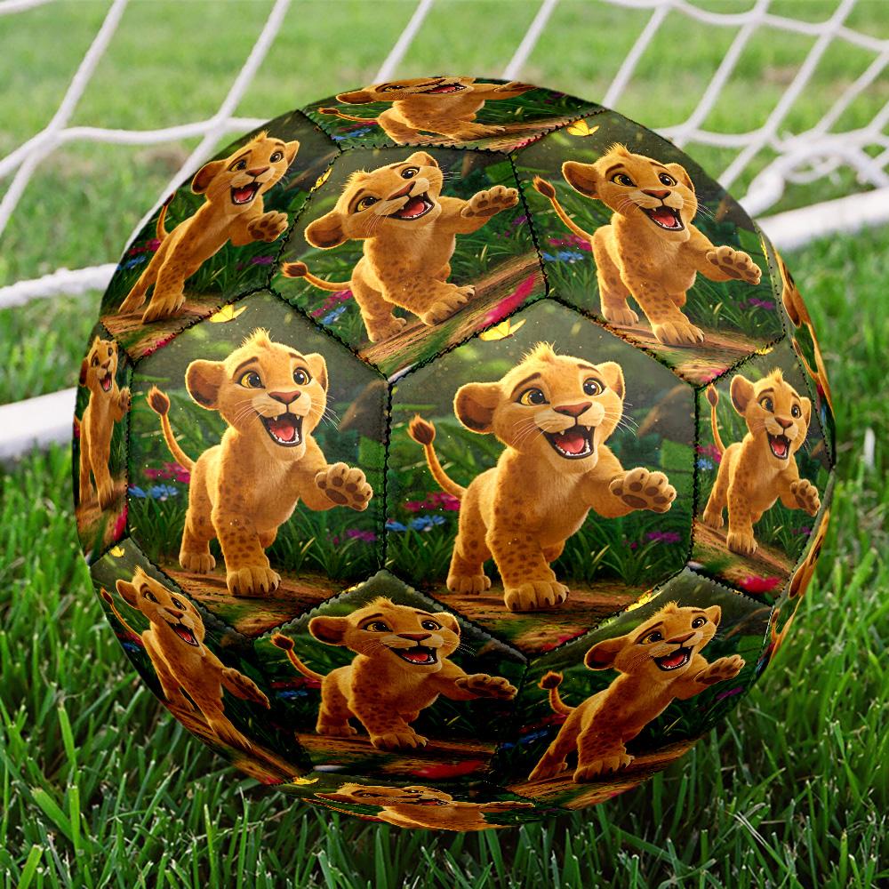 1PC Cartoon Lion king Size 5 Soccer Balls, High-Quality, Anti-Slip, Protective Football, a Unique Gift Suitable for Birthdays, Christmas