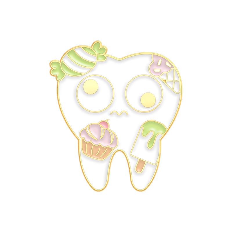 Универсальный мультяшный значок «Любовь к зубам»: Причудливые, Креативные и Изысканные Мелкие Аксессуары для Одежды и Сумок.