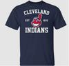 Футболка Cleveland Indians Основана в 1915 году Шеф Ваху Подарок Мужская Темно-синяя Унисекс Все размеры N
