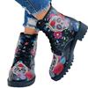 Autumn and Winter New Personalized Skull Fashion 3D Printing Work Suit Boots Large Women's Short Boots