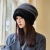 Winter Hat Women's Fashion Plush Hat Wool Hat Warm Ear Protection Integrated Hat Hat for Women, Autumn Winter Versatile Warm Cold Weather Cap