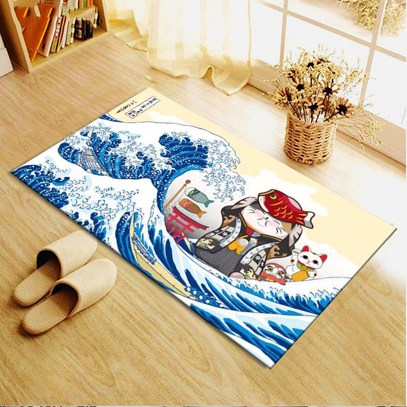 Maneki-Neko Carpet Rug for Living Room Bedroom Home Sofa Decoration,Kids play Non-slip Floor Mat