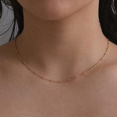 Еще один слой мини-цепочка с шариками (silver925)(2color)