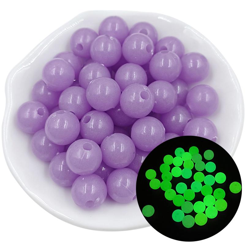 Materials Luminous Beads Candy Color Handmade Round Necklace Bracelet Making DIY Accessories Acrylic 50pcs 6mm/8mm/10mm Delicate Jewelry