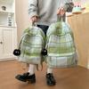 Шерстяной клетчатый школьный рюкзак для студента, большой вместимости, женский рюкзак