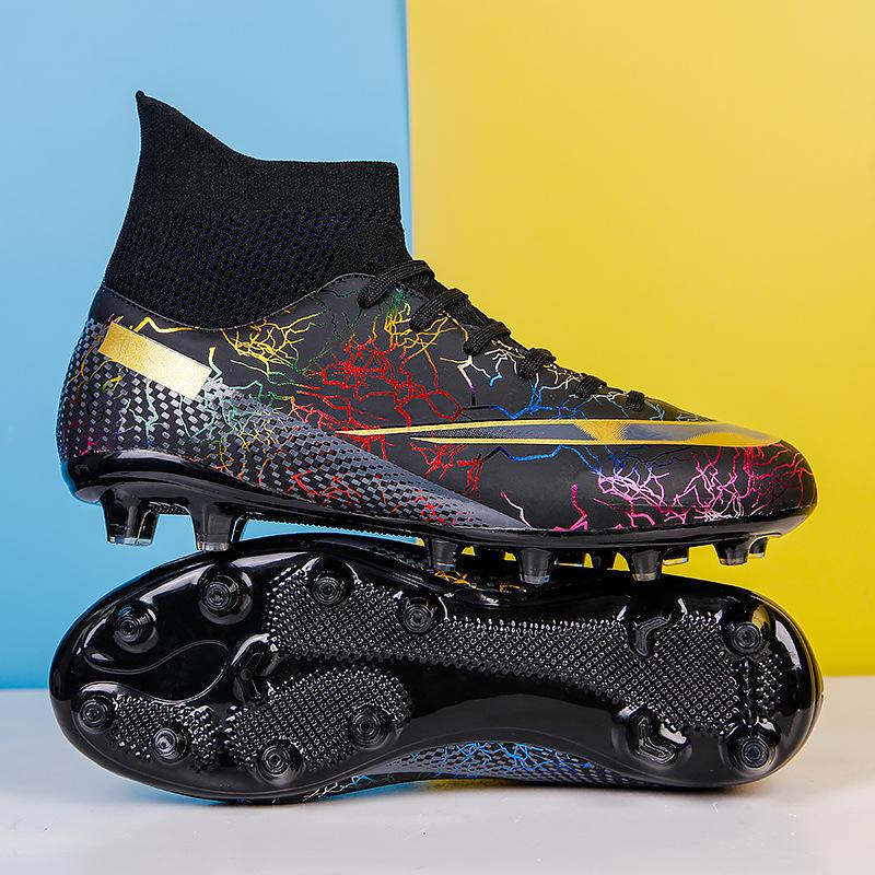 Football shoes popular high-top broken nails children adult professional training shoes large size 2024 sports shoes