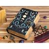 Handmade Leather Moon Journal with Antiqe Dekle Pepar for Men Women Birthday Gifts Traveling Sketchbook Handmade Book of Shadows