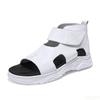 Black Sandals For Men High-Top Platform 2025 Summer Shoes Designer Breathable Casual Leather Soft Beach Slippers