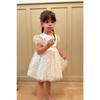 White Flower Patterned Short Sleeve Baby Girl Dress - Flower