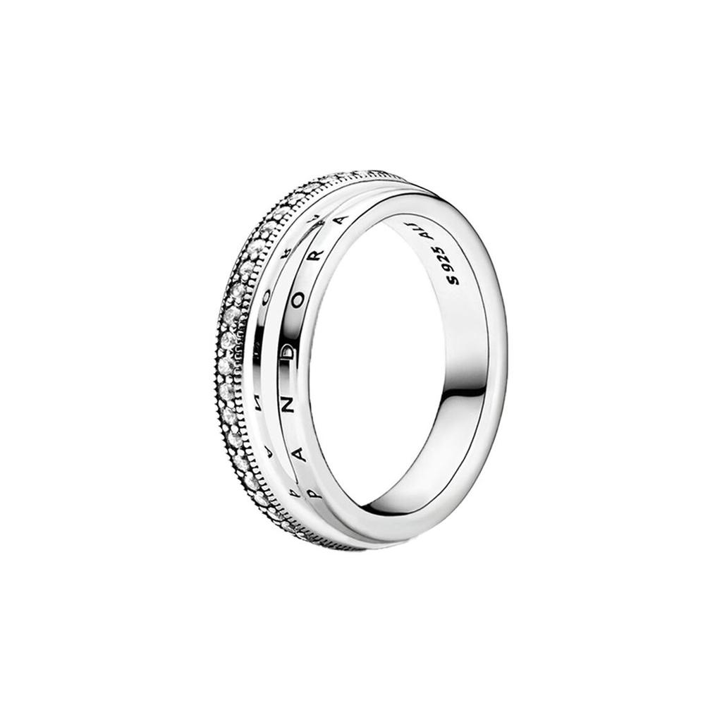Pandora Pavé Set Triple Ring 925 Silver Women ring 199040C01