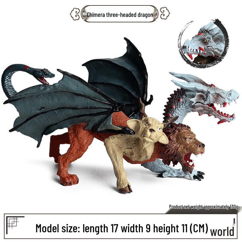 Dinosaur & Dragon Plastic Toy Set: Mythical Animal Figures for Kids