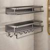 No Drill Shower Organizer Aluminum Corner Shower Shelf Multi-function Bathroom Shelves  Bathroom