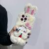 Cartoon Cute 3D Bow Plush Bunny Kawaii Phone Accessories for iPhone 16 Pro Max