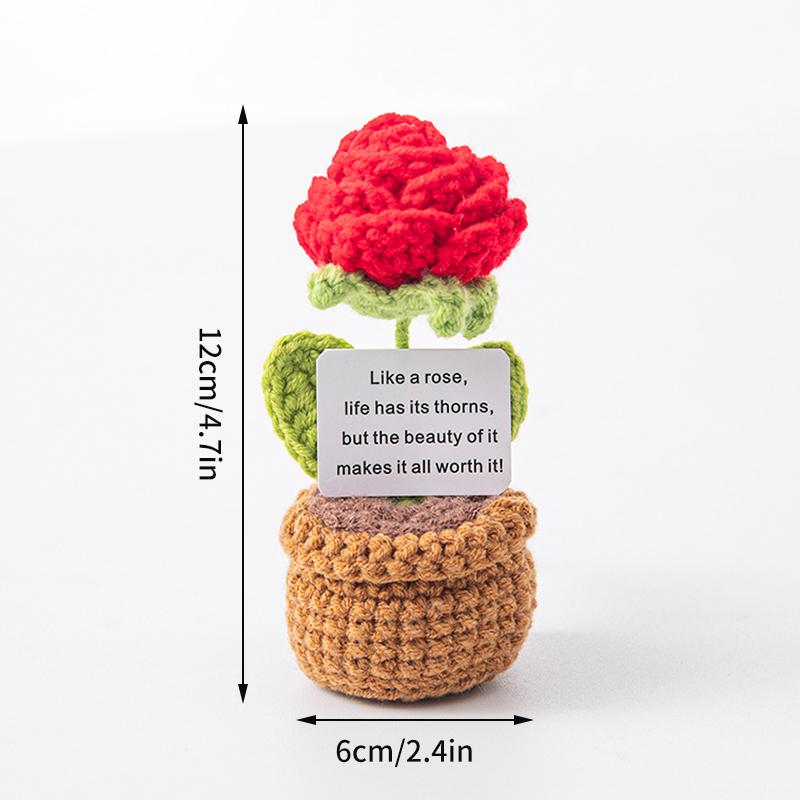 Crochet Positive Energy Dolls Mini Pocket Hug Handmade Plush Knitted Doll Hand-woven Gifts Crochet Animals Desktop Decoration 