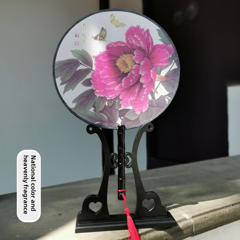 Children's Ancient Style Dance Fan - Girls' Round Hanfu Fan