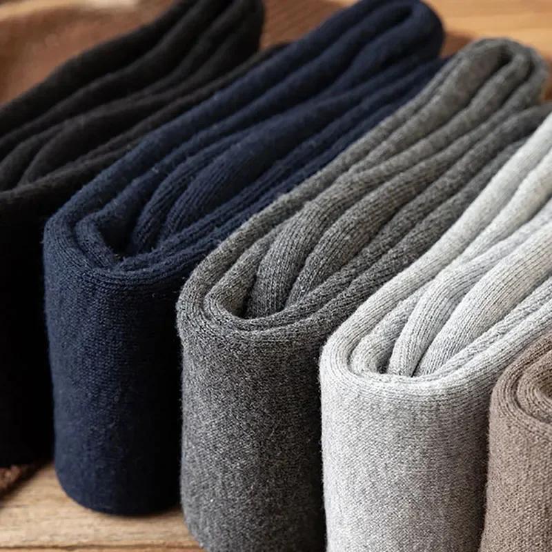 Winter Men Long Socks Knee High Solid Business Soft Elastic Party Dress Formal Gentleman Stocking Keep Warm Thickened Calf Socks