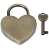 1 Set Heart Lock Metal Vintage Padlock Household Craft Supplies with Key 45x59mmAncient Gold