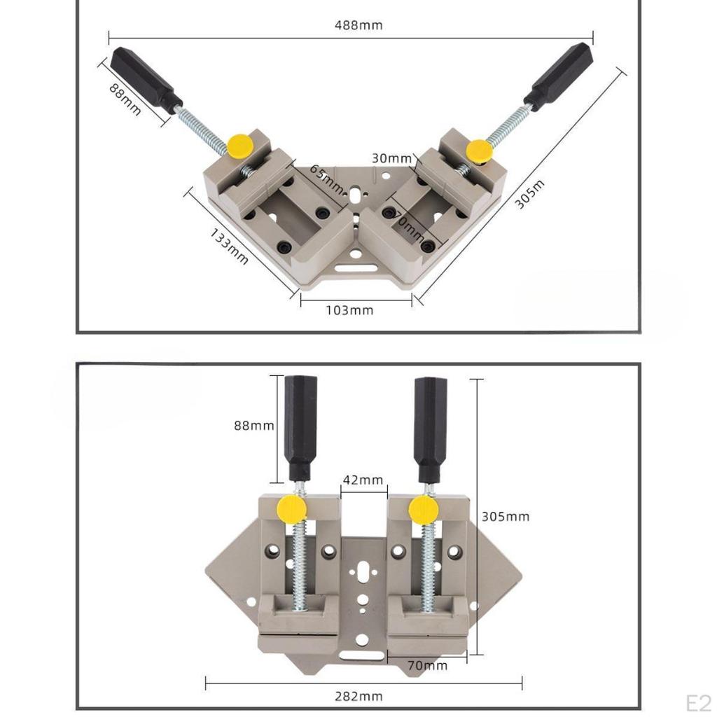 Угловой зажим с двойной ручкой, регулируемая губка, простота использования, надежный зажим, прочный прямой угол 90 градусов