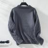 Autumn Winter Vintage Loose Long Sleeve Top Solid Color Cardigan Knitwear O-Neck Sweater
