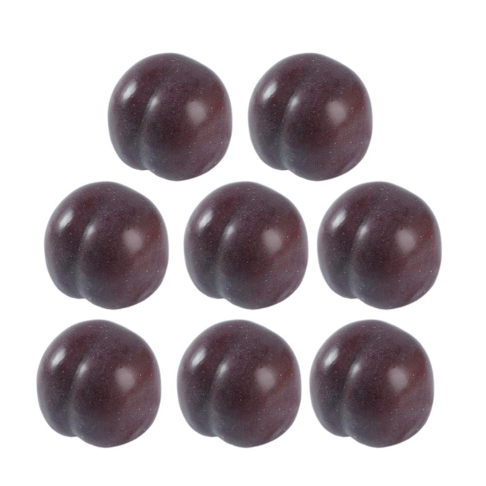8pcs Artificial Plum Fake Fruit Foam Simulation Model 6.4x5.9cm Realistic Decorative Set For Kitchen Party Photography