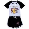 5103 Детский Девочки POP Rumi Zoey Mira Принт Футболка Шорты Спорт Спортивный Костюм Комплект Одежды