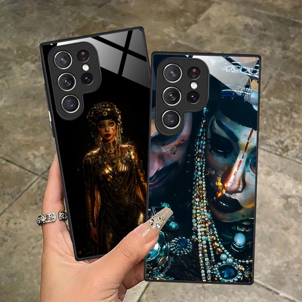 Чехол для мобильного телефона Jibaro Siren для Samsung Galaxy S26 S25 S24 S23 S22 S21 S20 Note20 Plus FE Ultra Стеклянная цветная крышка