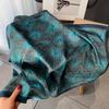 Vintage Paisley Square Scarf Soft Satin Classic Blue Cashew Print Windproof Neck Fashionable Printed Bandana