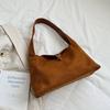 Solid Color Suede Tote Bag Korean Style Underarm Packs Casual Large Capacity Handbag  Girls