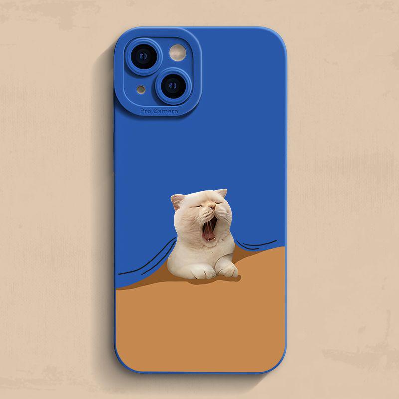 Чехол для iPhone "Зев-мяу": Совместимо с 11/12/13/14 Pro Max, iPhone 15 и XS/XR — мягкий, универсальный дизайн.