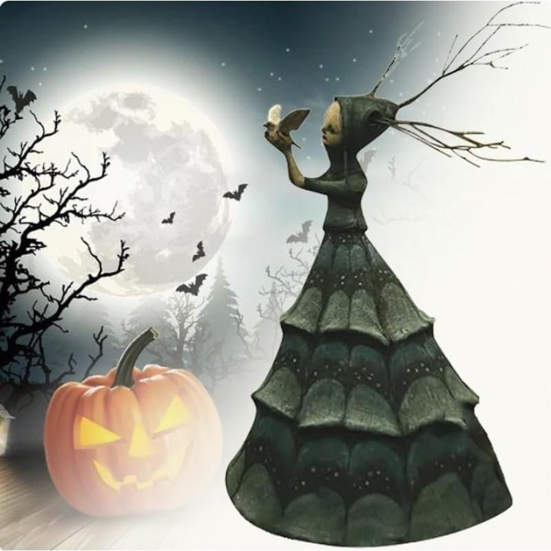 Whimsical Witch Resin Craft For Home And Garden Enhancement During Halloween