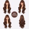Caramel Brown Long Curly Wig - Heat Resistant Body Wave Synthetic Hairpiece, Natural-Looking Full Cap Wig for Everyday Glam & All-Season Wear