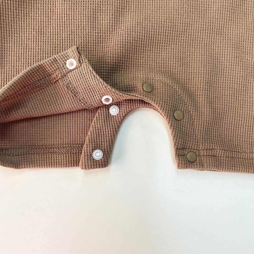 2025 Summer Waffle Bear Infant & Toddler Short Sleeve Romper