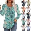 Long Sleeve Shirts For Women Cute Print Graphic Tees Blouses Dressy Casual Blouses Pleated Scooped Neck Tunic Tops
