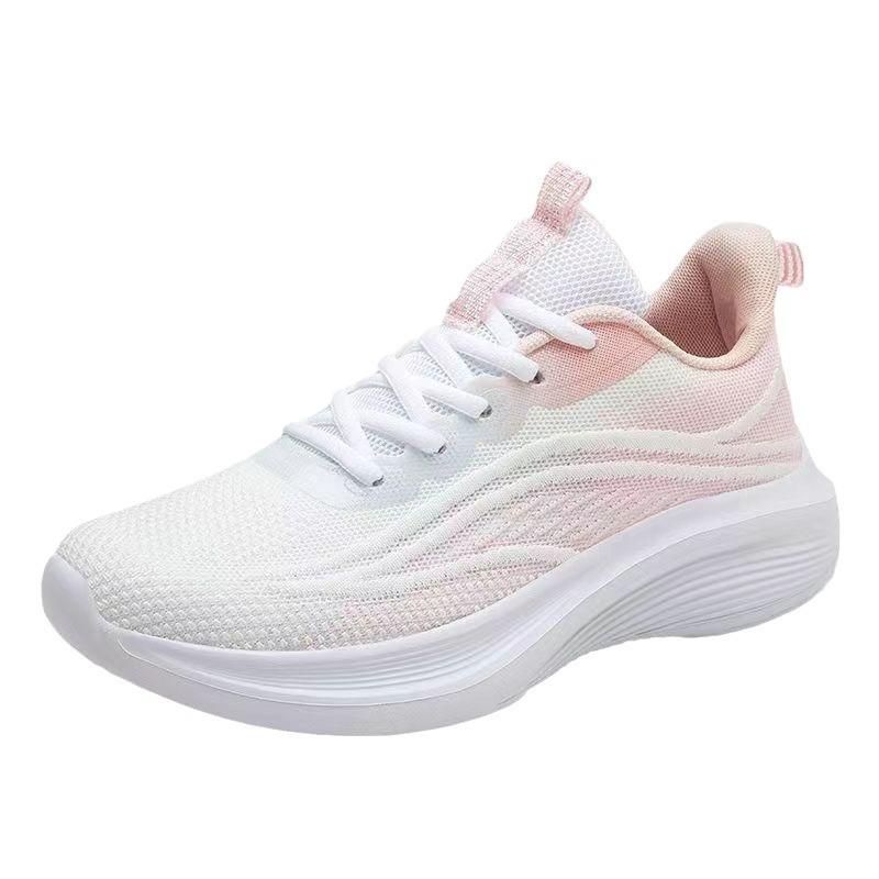 Женские спортивные туфли Flyknit, повседневные сетчатые дышащие одинарные туфли, кроссовки со шнуровкой спереди, легкие кроссовки для бега 36-40