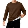 Men's Round Neck Fleece-Lined Thick Solid Color Sweatshirt