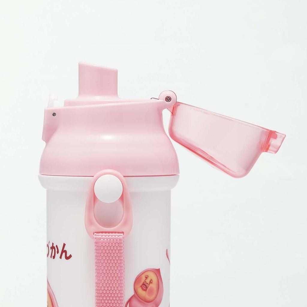 Skater Children's Water Bottle, 480ml, Direct Drinking, Plastic, One-Touch Operation, Dishwasher Safe, Made in Japan, Kobito Zukan (Peach Butt)