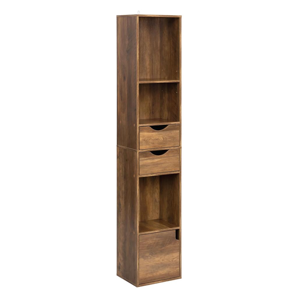 Narrow Standing Shelf, Stylish Bookshelf, Tall Display Shelf, Sideboard, Storage Shelf in the Office (only with bookshelf)