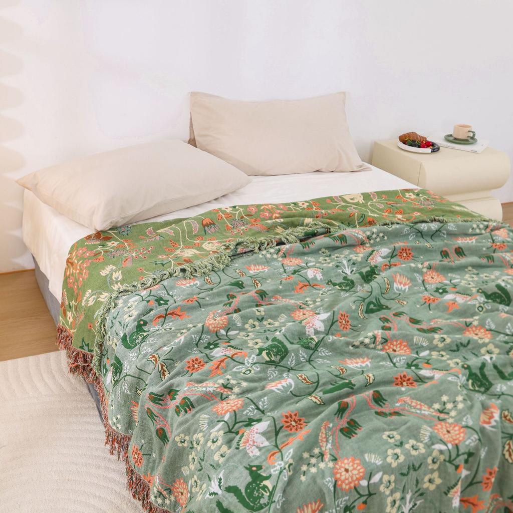 200x230 см хлопчатобумажное марлевое покрывало зеленое покрывало для дивана мягкое покрывало для кровати одеяло для кондиционера