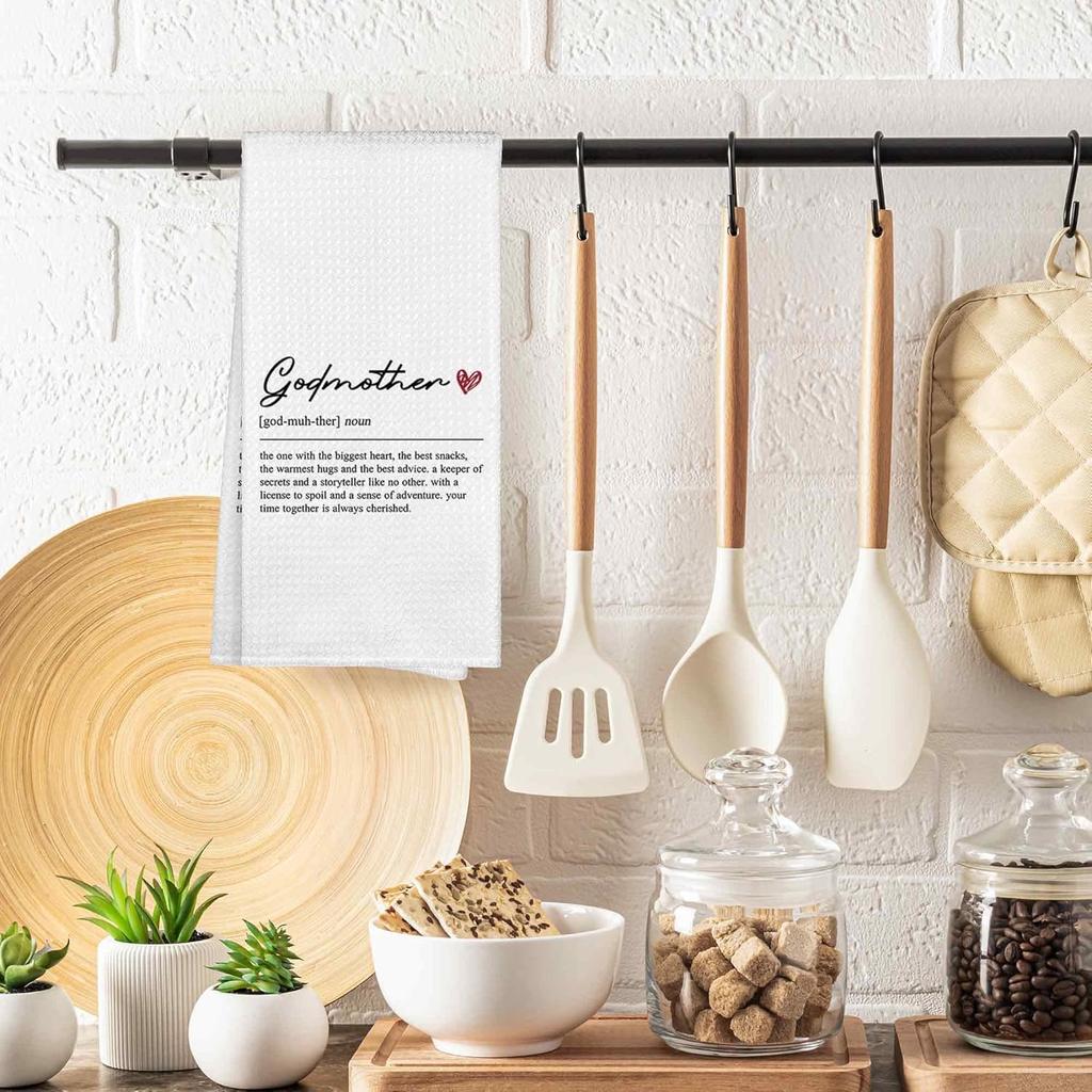 Godmother Definition Gifts Kitchen Towels Decorative 16x24, Godmother Dish Towel Cloths Dishcloths Tea Towel, Godmother Bathroom Kitchen Hand Towel