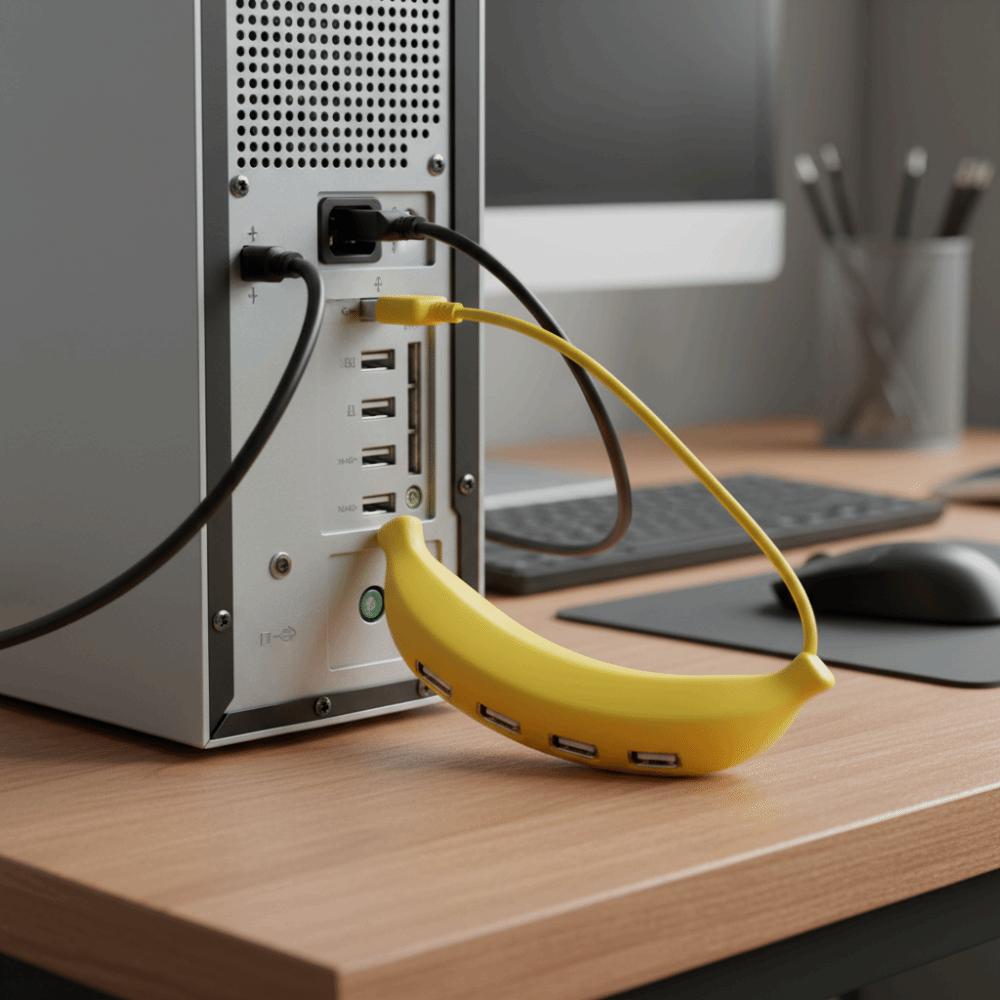 USB 3.0 Banana USB Hub Portable Design USB Ports Splitter USB Adapter Station For Laptop