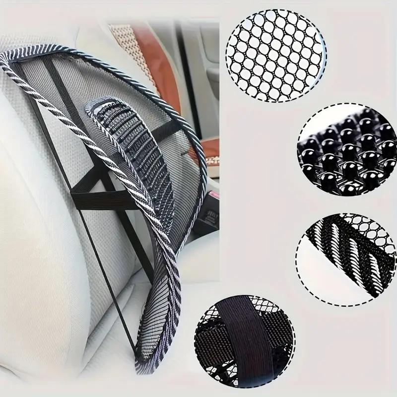 Сетчатая поясничная поддержка для автомобильного сиденья - Эргономичный бандаж для спины с массажными шариками, подушка для стула для домашнего офиса Comfor