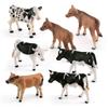 Simulation Farm Pasture Animal Black Spot Cow Yellow Cow Jersey Cowboy Model Decorative Static Ornament Toy